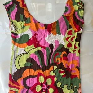 Manuhealii Pink and Orange Floral Tank Top